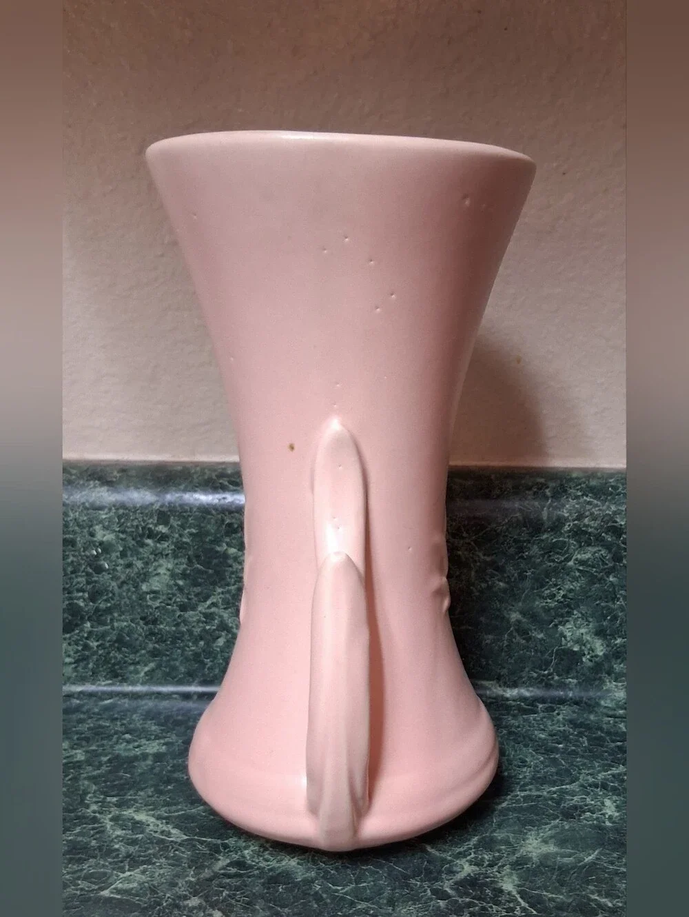 Vintage McCoy Pottery Pink  Handled Vase 8  1/2